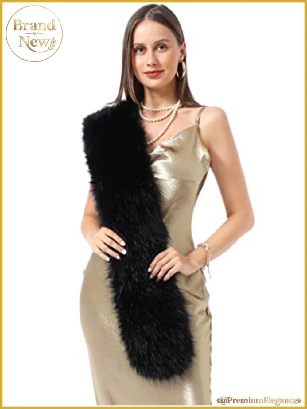 Faux Fur Collar Scarf Wrap Winter Neck Warmer for Women